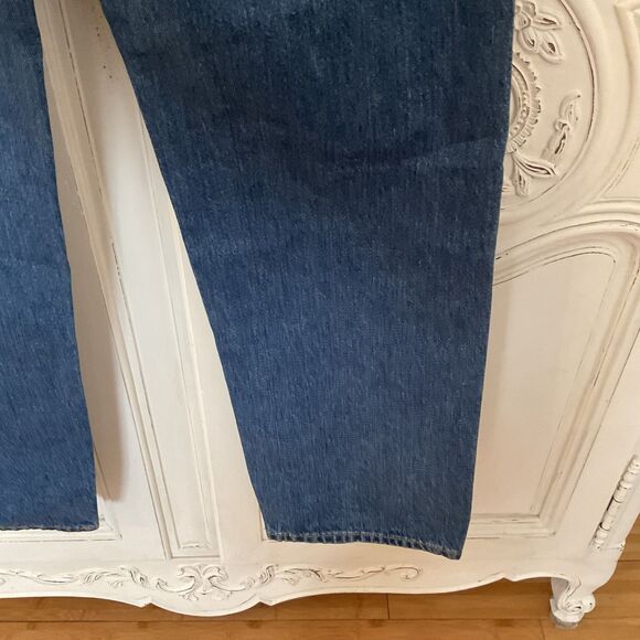 Re/Done Jeans Women's 34 Bay Fade Med Wash Straight Leg Button Front NWT - Picture 16 of 16